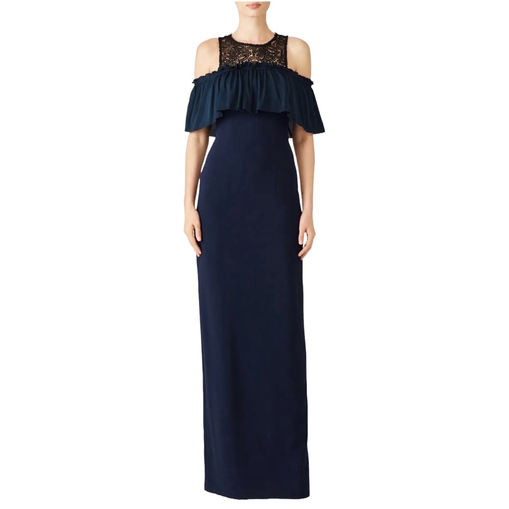 NWT Trina Turk Lauren Navy Blue Cold Maxi Gown